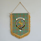 MacIntosh Hunting Ancient Tartan Crest Wall Hanging Banner - Wood Pole